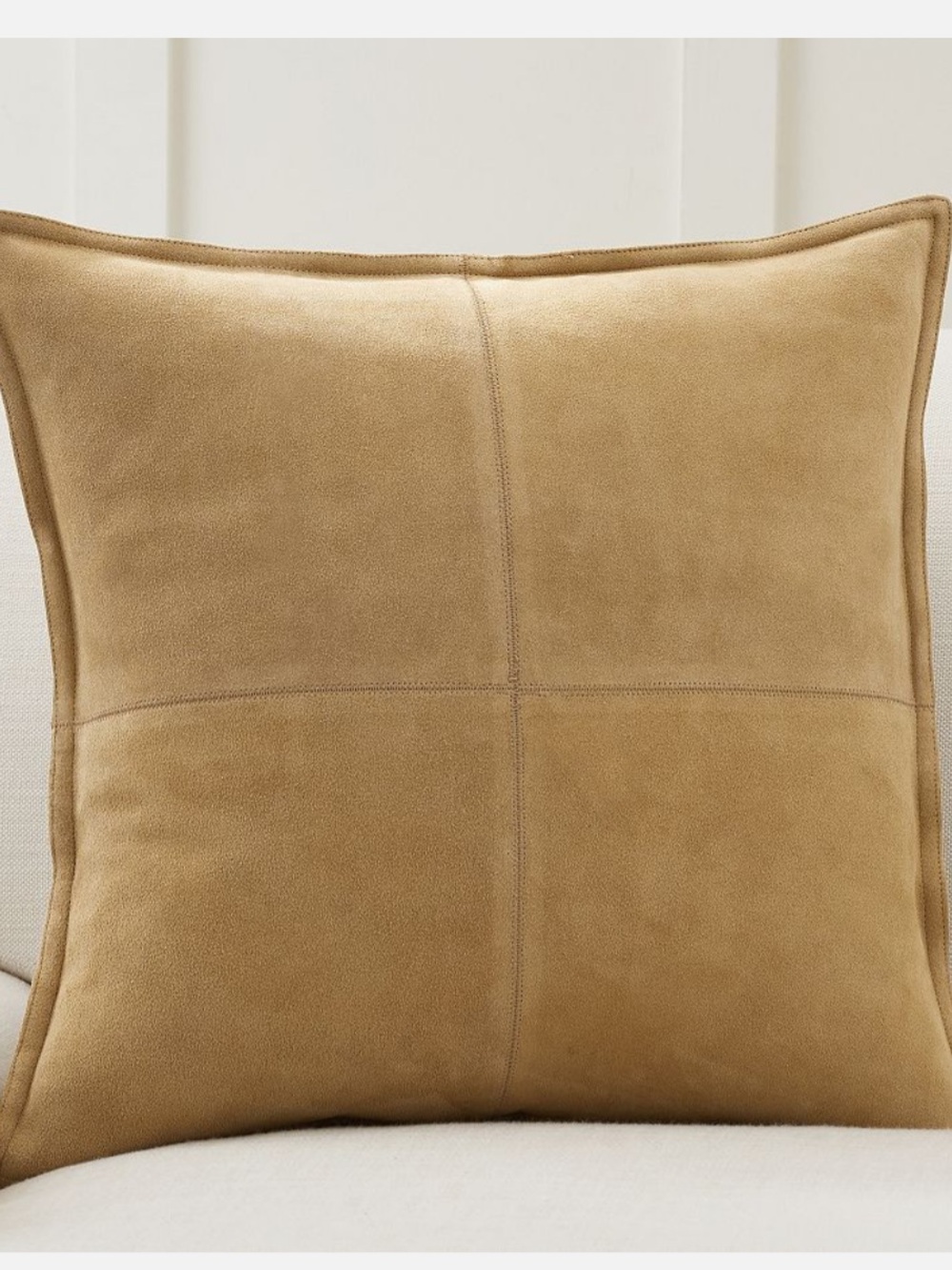 Pottery Barn “flaw” Pieced Seude Pillow Cover